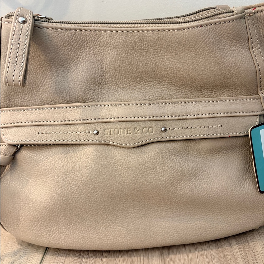 Stone & Co. Taupe Leather Crossbody Bag - Picture 2 of 8
